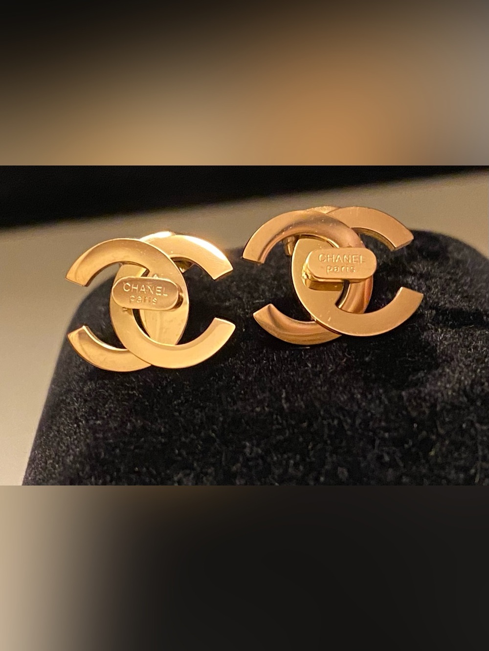 Fashion Jewelry 14K Rose Gold Plated Interlocking CC Logo Luxury Earrings